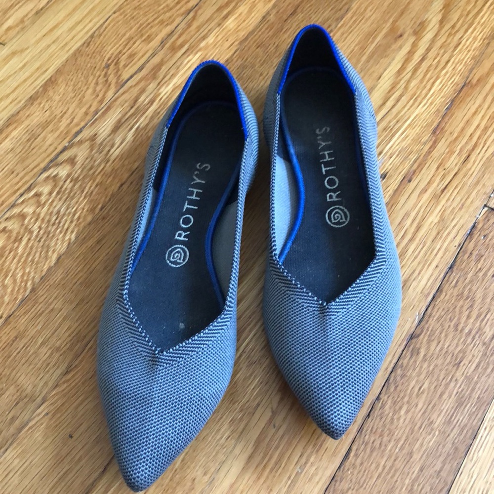 Gray pointy toe Rothys size 9.5 EUC